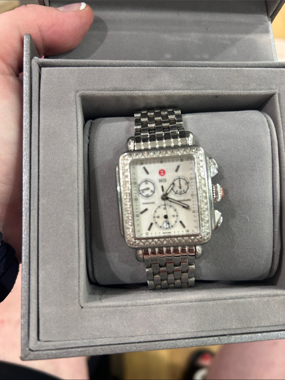 MICHELE Swiss Collection Silver Chronograph Watch